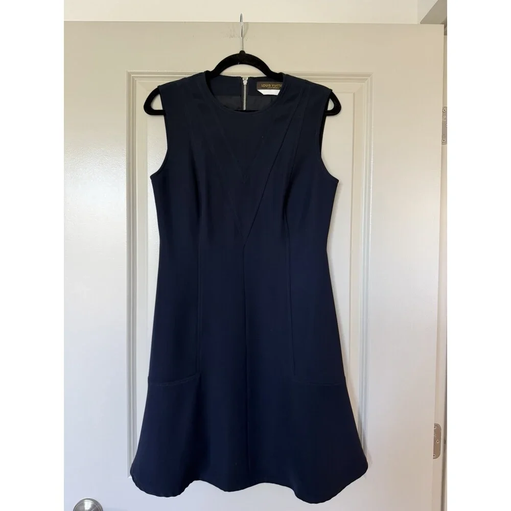 Louis Vuitton Uniformes Navy Fit and Flare Mini Dress Size 38 or US 6 - Picture 3 of 9